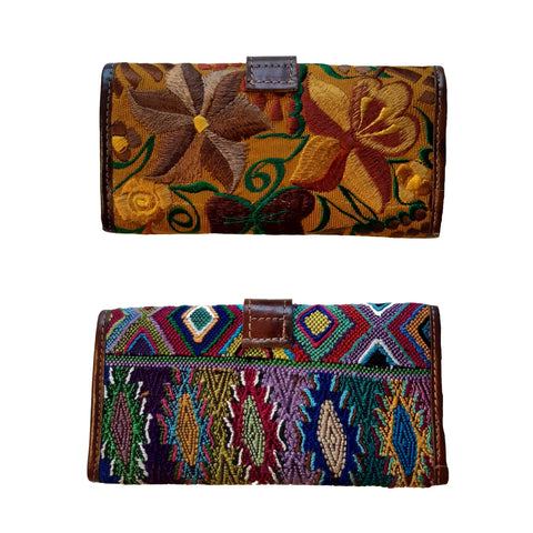 Echtleder Geld- und Ausweistasche – Handgefertigt | farbige Motive